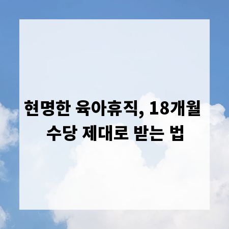 현명한 육아휴직, 18개월 수당 제대로 받는 법