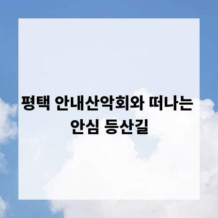 평택 안내산악회와 떠나는 안심 등산길