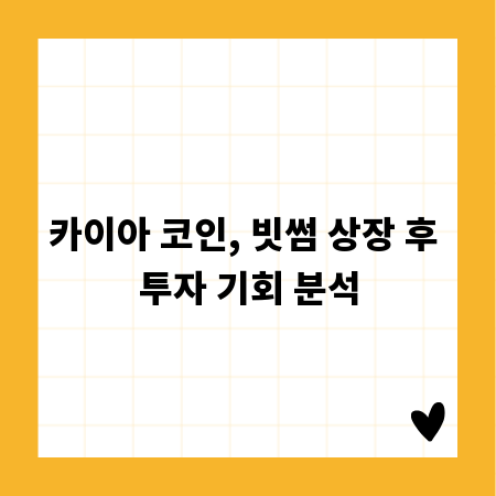 카이아 코인, 빗썸 상장 후 투자 기회 분석