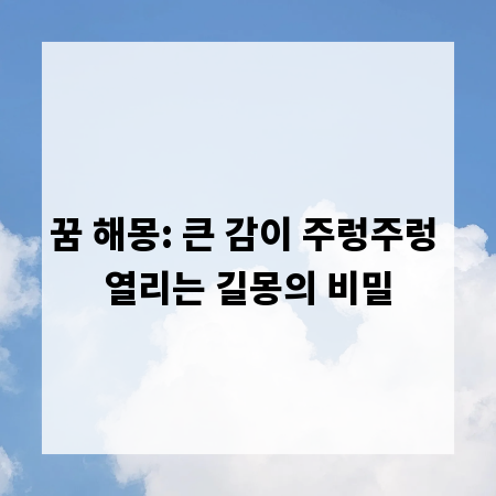 꿈 해몽: 큰 감이 주렁주렁 열리는 길몽의 비밀