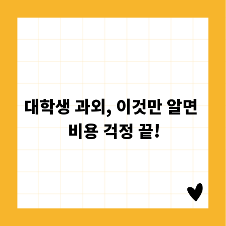 대학생 과외, 이것만 알면 비용 걱정 끝!