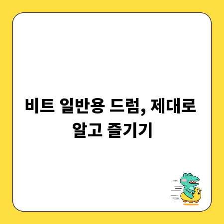 비트 일반용 드럼, 제대로 알고 즐기기