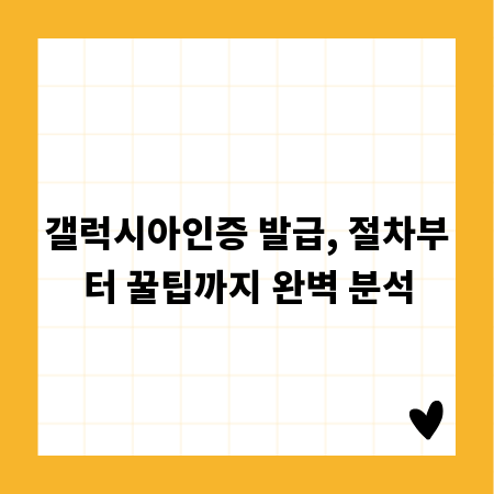 갤럭시아인증 발급, 절차부터 꿀팁까지 완벽 분석