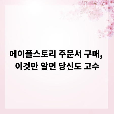 메이플스토리 주문서 구매, 이것만 알면 당신도 고수